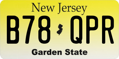 NJ license plate B78QPR