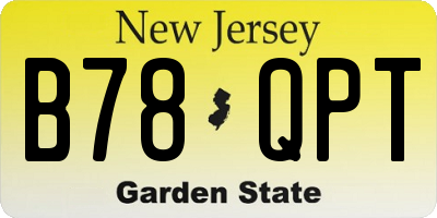 NJ license plate B78QPT