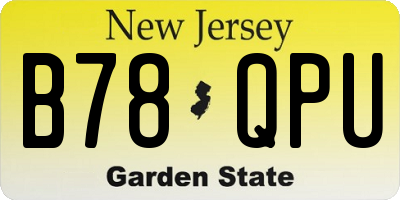 NJ license plate B78QPU