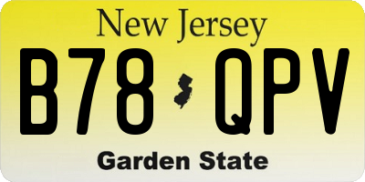 NJ license plate B78QPV