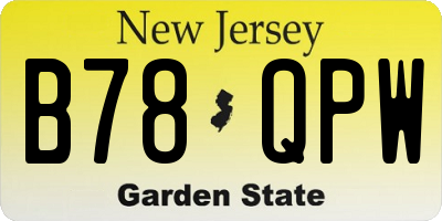 NJ license plate B78QPW