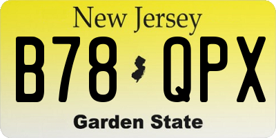 NJ license plate B78QPX