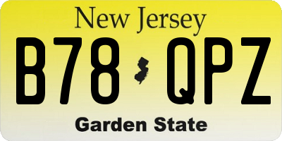 NJ license plate B78QPZ