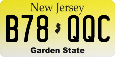 NJ license plate B78QQC