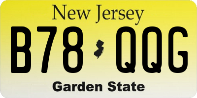 NJ license plate B78QQG