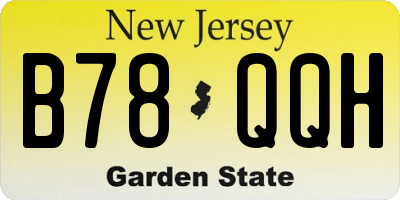 NJ license plate B78QQH