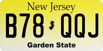 NJ license plate B78QQJ
