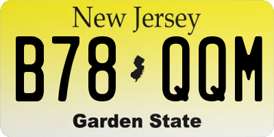 NJ license plate B78QQM