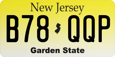 NJ license plate B78QQP