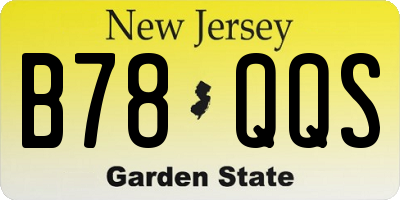 NJ license plate B78QQS