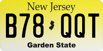 NJ license plate B78QQT