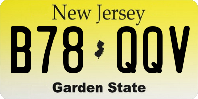 NJ license plate B78QQV