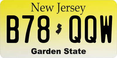 NJ license plate B78QQW