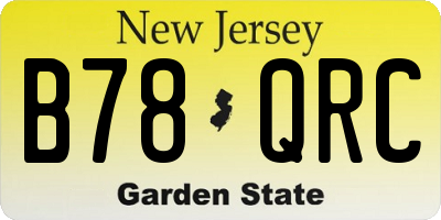NJ license plate B78QRC