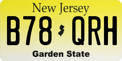 NJ license plate B78QRH