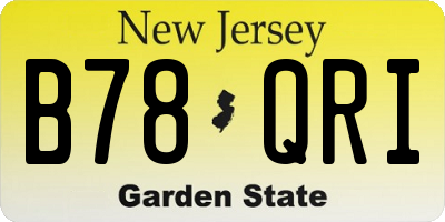 NJ license plate B78QRI