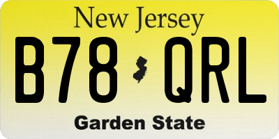 NJ license plate B78QRL