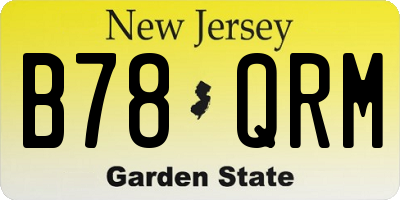 NJ license plate B78QRM