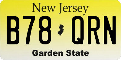 NJ license plate B78QRN