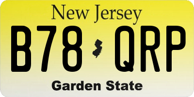 NJ license plate B78QRP