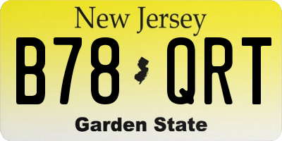 NJ license plate B78QRT