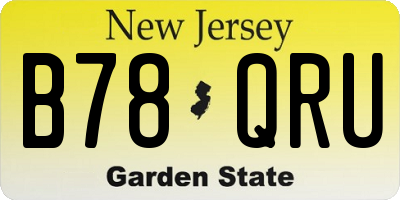 NJ license plate B78QRU