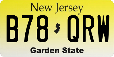 NJ license plate B78QRW