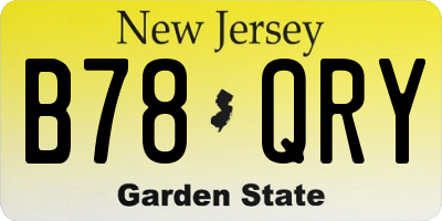 NJ license plate B78QRY
