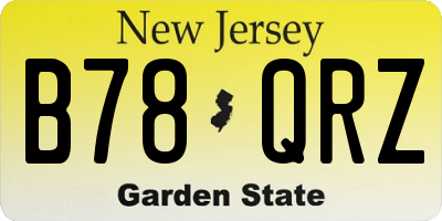 NJ license plate B78QRZ