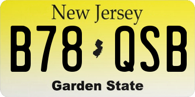 NJ license plate B78QSB