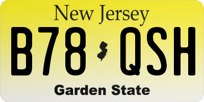 NJ license plate B78QSH