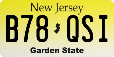 NJ license plate B78QSI