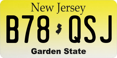 NJ license plate B78QSJ