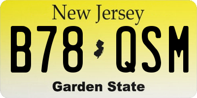NJ license plate B78QSM
