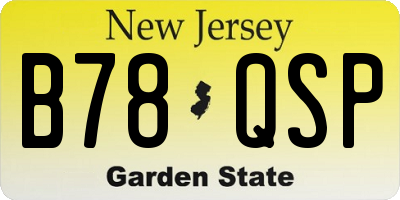 NJ license plate B78QSP