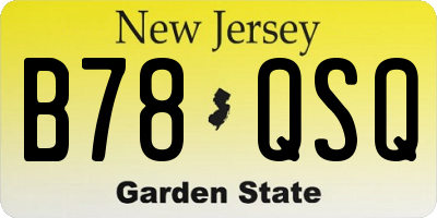 NJ license plate B78QSQ