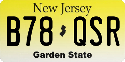 NJ license plate B78QSR