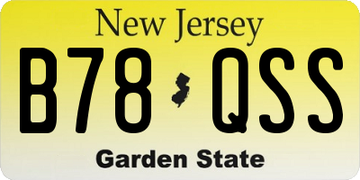 NJ license plate B78QSS