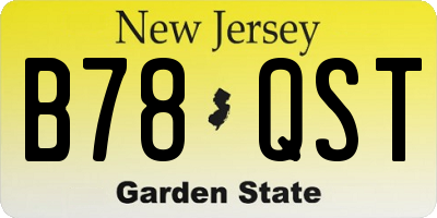 NJ license plate B78QST