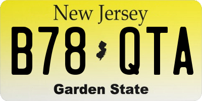 NJ license plate B78QTA
