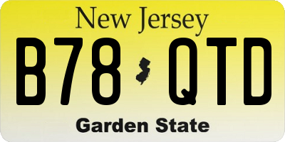 NJ license plate B78QTD