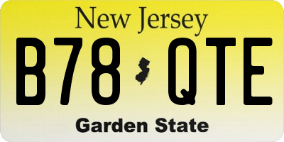 NJ license plate B78QTE