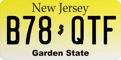 NJ license plate B78QTF