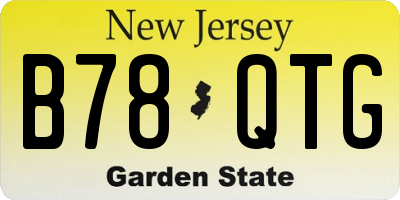 NJ license plate B78QTG