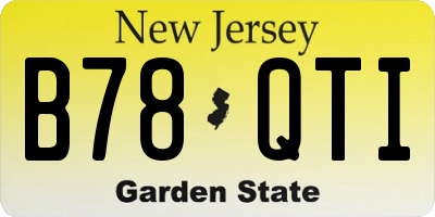 NJ license plate B78QTI