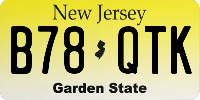 NJ license plate B78QTK