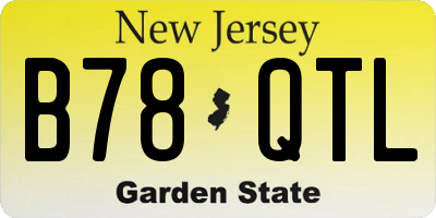 NJ license plate B78QTL