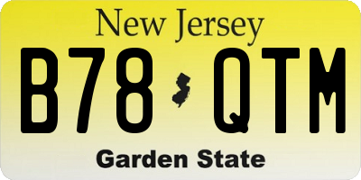 NJ license plate B78QTM