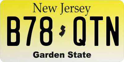 NJ license plate B78QTN