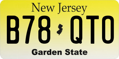 NJ license plate B78QTO